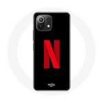 Coque pour Xiaomi Mi 11 Lite Netflix Logo rouge fond noir