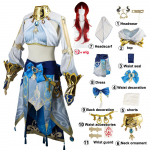 Genshin Impact Nilou Sumeru Cosplay kostiumas Raudonas perukas Moteri&scaron;ka Mėlyna Suknelių Apranga Drabužiai Anime Helovino karnavalo vakarėliui xs