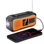Daugiafunkcis avarinis FM AM radijo Bluetooth garsiakalbiai 5000mAh PowerBan DAB+ radijo rankinis &scaron;vaistiklis saulės USB įkrovimas oranžinė