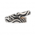 Moteri&scaron;kas plonas diržas Zebra Leopardo ra&scaron;to dirbtinės odos juosmens juosta reguliuojamo ilgio daug skylių dizainas džinsų diržas