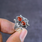 Natural Carnelian Gemstone Handmade 925 Sterling Silver Gift Ring Size 8.5 q2g25