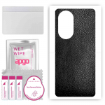 apgo Protective Skin Sticker for the back compatible with Motorola Moto Edge X30, Wrap Film, Foil, Vinyl - Pattern Black Leather