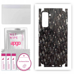 apgo Protective Skin Sticker for the back+sides compatible with Tecno Pop 5 Pro, Full Wrap Film, Foil, Vinyl - Pattern Carbon Black Pixel