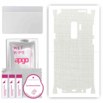 apgo Protective Skin Sticker for the back+sides compatible with Samsung Galaxy S9 Plus, Full Wrap Film, Foil, Vinyl - Pattern White Fabric