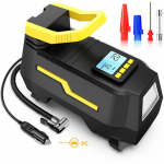 Naujas DC/AC 12V/100-230V 150PSI automobilio oro kompresoriaus padangų pripūtimo oro siurblys su skaitmeniniu slėgio matuokliu padangos oro purk&scaron;tuvu padangos pripūtimu Car DC Plug Type
