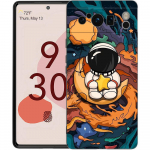 Mielas animacinis astronautas skirtas Google Pixel 8 7 6 Pro 6A 5G Black Phone Case Mink&scaron;tas smūgiams atsparus galinis dangtelis silikoninis TPU apvalkalas Coque Pixel 6