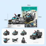 1000vnt 6in1 Miesto policijos vadovybės sunkvežimiai Statybiniai blokai Policininkas Robotas Automobilis Sraigtasparnis Modelis Plytos Žaislai vaikams SWAT-1000Pcs