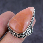 Rhodochrosite Gemstone Handmade 925 Sterling Silver Jewelry Ring Size 9 f6q80
