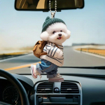 Naujas akrilo poros katės 2D pakabinamas automobilio salono automobilio pakabukas kuprinės raktų pakabukas Dekoratyvinis pakabukas dovanų me&scaron;kiuko raktų pakabukas style A