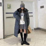 Ilga pūkinė striukė poroms, vienodo stiliaus, korėjieti&scaron;ka ilga žemiau kelių pūkinė striukė, pastorinta ir &scaron;ilta baltoji pūkų striukė vyrams 3XL