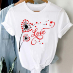 Stilius Augalas Love Lady Trumpomis rankovėmis unisex spausdinti drabužiai Kasdieniai animaciniai madingi rūbai T Tee Top mar&scaron;kinėliai FeUnisex grafiniai mar&scaron;kinėliai L