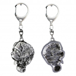 St. Bernard, Saint Bernard, Alpine Mastiff, Bernhardiner - Silver-plated key ring with dog, handbag decoration, backpack pendant by Art-Dog brand sidabras
