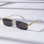 1 vnt Unisex metaliniai akiniai be rėmelių madingi kvadratinio rėmo akiniai gyvūnų priedams Street Snap