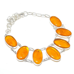 Baltic Amber Gemstone Handmade 925 Sterling Silver Jewelry Necklace 18 s4c81