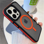 Prabangus Rėmelis Spalvingas Matinis Pusiau Permatomas Magnetinis Dėklas skirtas Magsafe iPhone 16 15 14 13 12 11 Pro Max Plus Belaidžio Įkrovimo Dangtelis iPhone 11 raudona