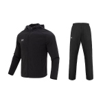 Under Armour vienspalvis džemperis su gobtuvu ir ilgos kelnės Laisvalaikio sportinis komplektas Vyri&scaron;ki komplektai Juoda 23600303-001+21500737-001 M