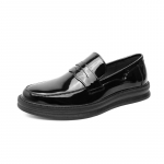 Mados pavasario ir rudens balti batai Slip-On lakinė oda Lygi laisvalaikio batai storu padu madinga suknelė Batai Mokasino odiniai batai 38 balta