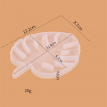 Silikoninės formos Monstera lapas &bdquo;pasidaryk pats&ldquo; cemento gipso padėkliukų padėklui gaminti, namų dekoras, ekspozicinė lėk&scaron;tė, dervos puodelio padėkliuko forma balta