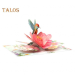 Kolibrio gimtadienio atvirukas Rankų darbo i&scaron;&scaron;okantis pauk&scaron;čio gėlių atvirukas 3D Motinos dienos jubiliejaus Valentino dienos sveikinimo atvirukas moterims A