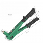 Rankinis kniedžių pistoleto rinkinys su 16 dydžių kniedės galvutėmis, patvarus vienarankis kniedžių pistoleto įrankis metalui, plastikui ir odai