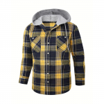 Vyri&scaron;ki languoti mar&scaron;kiniai ilgomis rankovėmis Vyri&scaron;kas ki&scaron;eninis gobtuvas su sagomis XL geltona