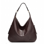Moteri&scaron;kos rankinės rankinės PU odos mados Hobo pečių krep&scaron;iai su reguliuojamu pečių dirželiu 44cm*5cm*34cm tamsiai ruda spalva