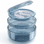 Denture Case Retainer Cleaning Case 2 in 1 Retainer Case No-Leak Denture Bath Box Cup Complete Clean Care for Dentures