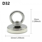 D16&ndash;D42 mm itin stiprus neodimio žvejybos magnetas N52, didelio na&scaron;umo retųjų žemių magnetas su įdubusiu skylės ąsočio gelbėjimo magnetu