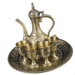 Metalinis vyno puodų rinkinys kavai, madingas, su puodeliais, turki&scaron;kos arbatos rinkinys, skirtas valgomajam, miegamajam Bronze