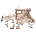 Kit D&eacute;cor 3D Ferme en bois FSC 45 pi&egrave;ces