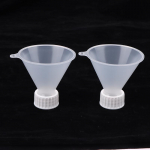 28 mm užpildymo sriegiu piltuvėlis - užsukamas tu&scaron;čias pur&scaron;kiamas buteliukas skysčiams, aliejams, milteliams pildyti namų, automobilio detaliajam valymui balta