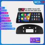 Ossuret Android 13 10.25 colio I&scaron;maniosios automobilio sistemos 2 DIN Belaidis Carplay Android Auto BMW 3 serijai E90 E91 E92 E93(2009-2012 m)CIC stereo RDS HC2 2G 32G