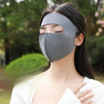 1 vnt. Apsauginė nuo saulės kaukė Ledinio &scaron;ilko kaukė Kvėpuojanti Apsauginė nuo saulės Veido apsauga nuo UV spindulių Viso veido Kini Vasarinė kaukė dviračiams tamsiai pilka spalva