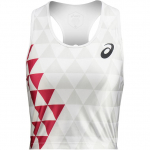 Asics SS25 Apvalia i&scaron;kirpte Madingas Mink&scaron;tas Berankovis Sportinis Liemenė Moteri&scaron;ki Vir&scaron;utiniai Drabužiai Sidabrinis 2012C713-103 L
