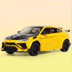 1:24 &bdquo;Lamborghini URUS&ldquo; visureigis, modifikuota versija, lieto metalo lydinio modelio automobilio garsas ir &scaron;viesa, traukiama atgal, septynerių durų kolekcija, vaikų žaislai, berniukų dovana geltona