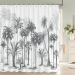 Vandeniui atsparus audinys Du&scaron;o užuolaidos Medžių lapai Baltasis beržas Vonios kambarys Didelė 240X180 3D spaudas Dekoracija Du&scaron;o užuolaida Vonios ekranas W180xH200cm