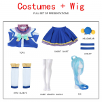 Anime KonoSuba Palaiminimas &scaron;iam nuostabiam pasauliui Aqua Mėlyna Suknelė Uniforma Apranga Anime Pritaikymas Aqua Cosplay Kostiumai Perukas XL mėlyna/žalsvai mėlyna