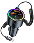 PD65W FM siųstuvas, Bluetooth 5.4, Automobilinis FM siųstuvas, Populiarus PD65W + USB12W, Greitas įkrovimas,