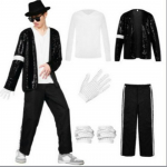 Unisex Michael Jackson Fantazijos pasirodymo kostiumų rinkinys 150 cm