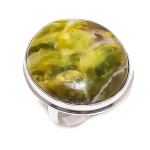 Natural Swiss Green Opal Gemstone 925 Sterling Silver Jewelry Ring Size 7.5 c2v64