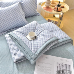 Paprastas Modernus Oro Kondicionieriaus Plonas Antklodė Vasaros Antklodė Medvilninė Pūkuota Languota Antklodė Ant Lovos Patogi Antklodė quilt100x150cm dramblio kaulas