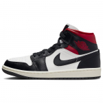 Air Jordan 1 Mid Black Sail Gym Red Moteri&scaron;ki sportbačiai Balti BQ6472-061 36
