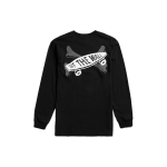 Vans X WTAPS Crossbones Print Pocket Pocket Ilgomis rankovėmis mar&scaron;kinėliai Unisex Tops Juodos spalvos VN0A4TRCBLK1 L