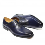 Madingi Klasikiniai Vyri&scaron;ki Oxfords Natūrali Oda Rankų Darbo Suvarstomi Lygūs Priekiu Oxfords Formalūs Bateliai Vyrams Biuro Vestuvių &Scaron;ventės Formali Avalynė 39 mėlyna