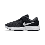 Nike Revolution 4 Velcro Sportiniai Smūgius Sugeriantys Patvarūs Žemi Vaikų Bėgimo Batai Vaikų Sportbačiai Juodi Balti 943305-006 28