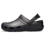 &bdquo;Crocs Specialist II&ldquo; klumpės i&scaron; PU, patogios, lengvai valomos, uždaros nosies, unisex klumpės, juodos 205619-001 39-40