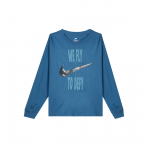 Nike Swoosh Vintažinis Lai&scaron;kų Įgulos Kaklas Ilgomis Rankovėmis Laisvas Kasdienis Moteri&scaron;kas Mėlynas Džemperis DX0727-407 L