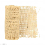 Ruban - ARTEMIO - Naturel - 10 cm x 1 m - Textile - D&eacute;coration - Couture natūrali