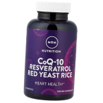Kofermentas, resveratrolis, raudonųjų mielių ryžiai, CoQ-10 Resveratrol Red Yeast Rice, MRM 60 kapsulių (70122008) 60softgels