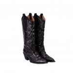 Karvės odos versija~ smailūs siuvinėti vakarieti&scaron;ki kauboji&scaron;ki batai 2025 m. vasaros naujiena ploni kniedės Spice girls batai moterims 35 juoda